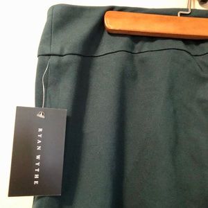Forest Green High Waisted Trousers Stretch Waist